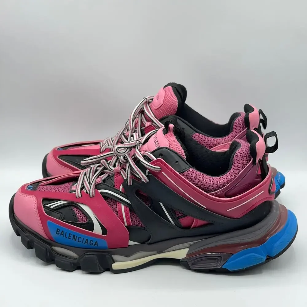 BALENCIAGA Track Runner Trainer Sneakers Pink Blue Sz 42 $958